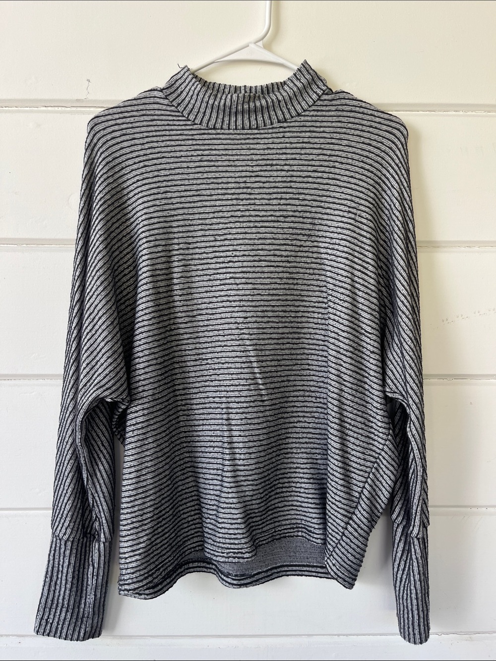Urban Outfitters Gray & Black Striped Mock Neck Sweater